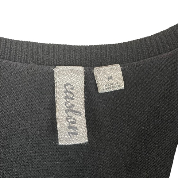 Caslon Black Longline V-Neck Button Front Cardigan Women’s Medium – Cotton Blend - Picture 4 of 6